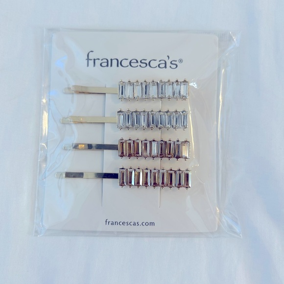 NWT Francesca’s Pamula Gemstone Crystal Bobby Pin Set (Unopened) BUNDLE of 2 - Picture 2 of 10